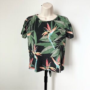 ONLY Tropical‎ T Shirt Size XS Tie Back Tee